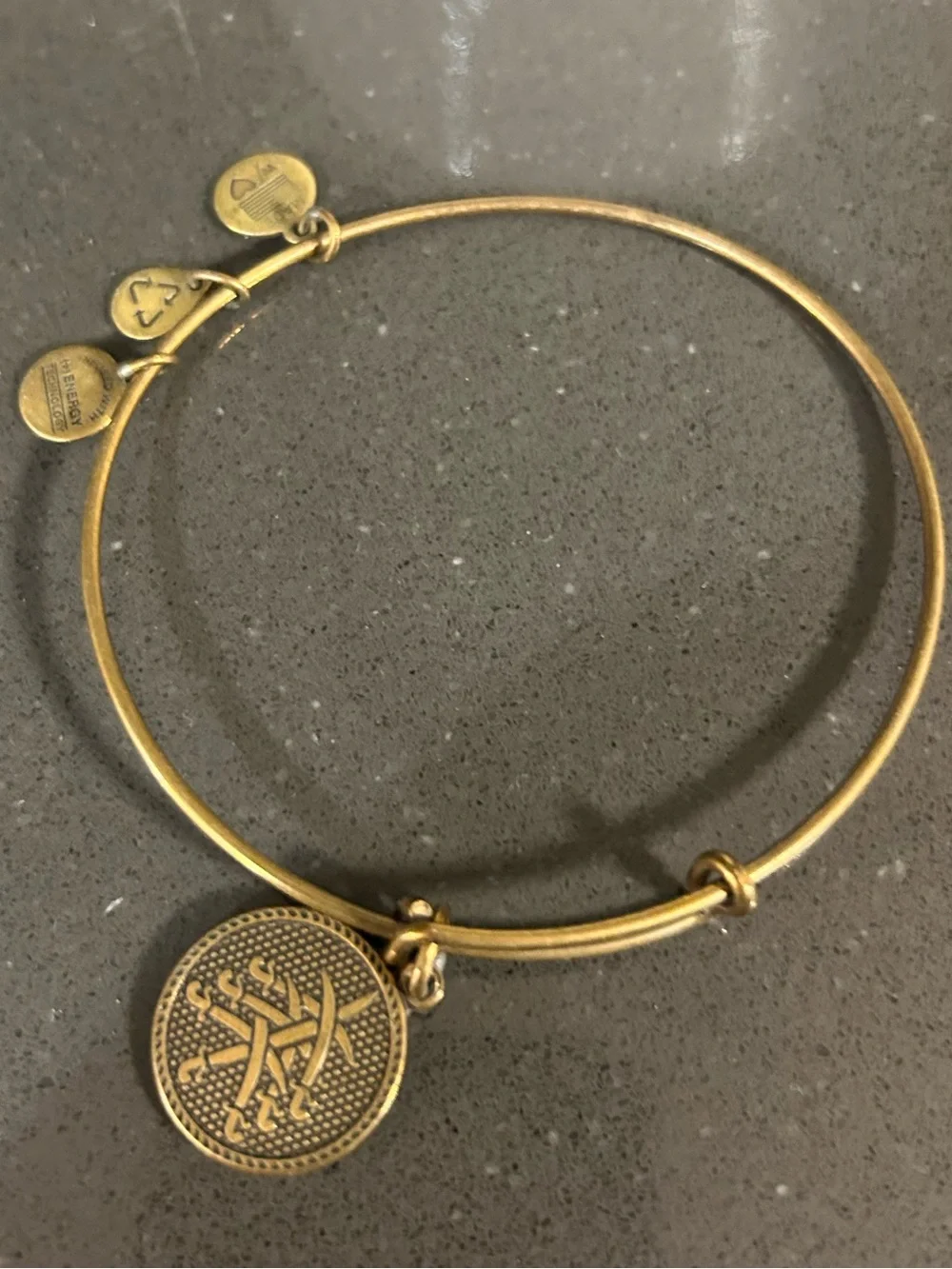 Alex and Ani Gold-Tone Sword Charm Bangle Bracelet